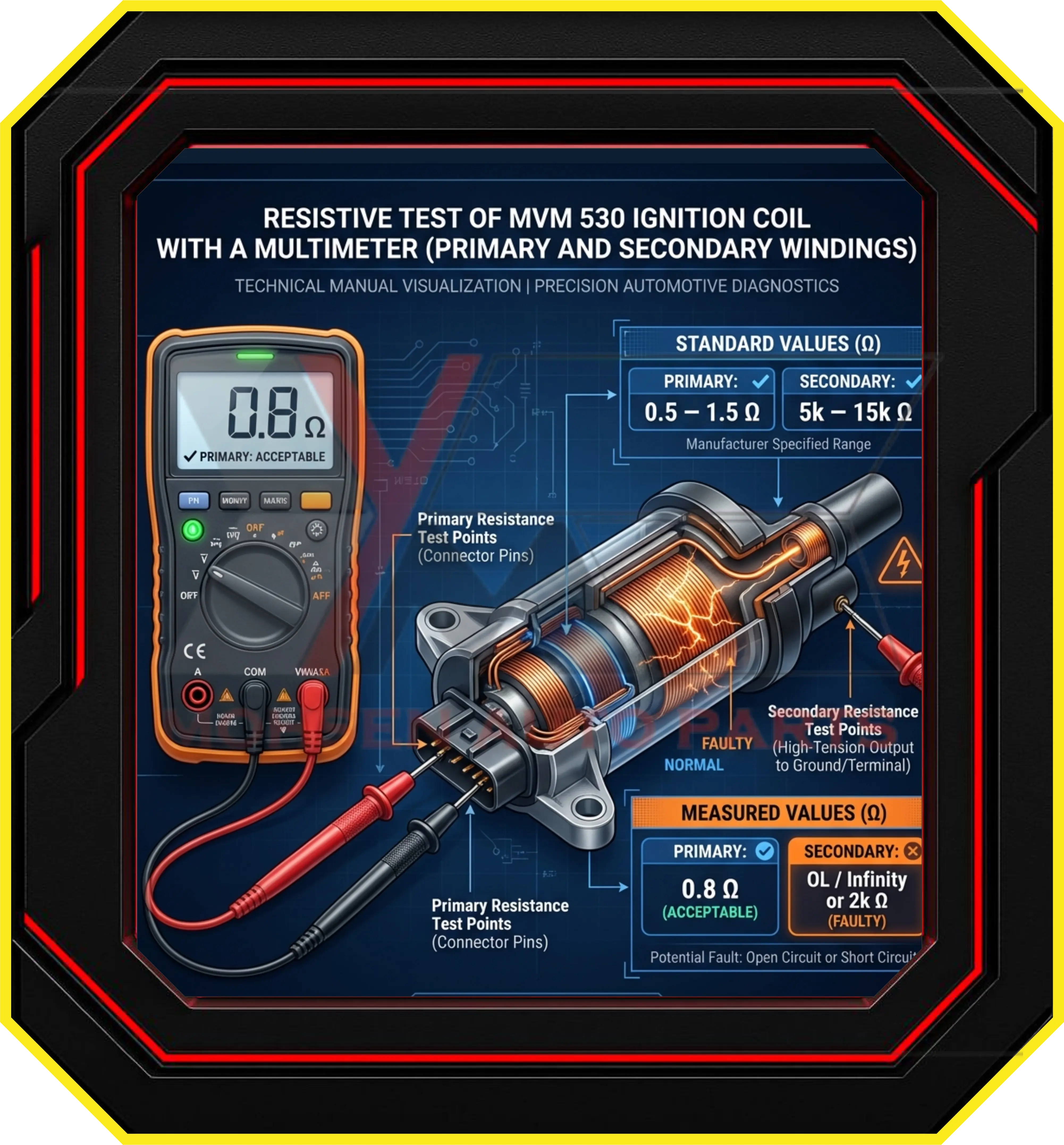 تست مقاومتی با مولتیمتر (Multimeter)